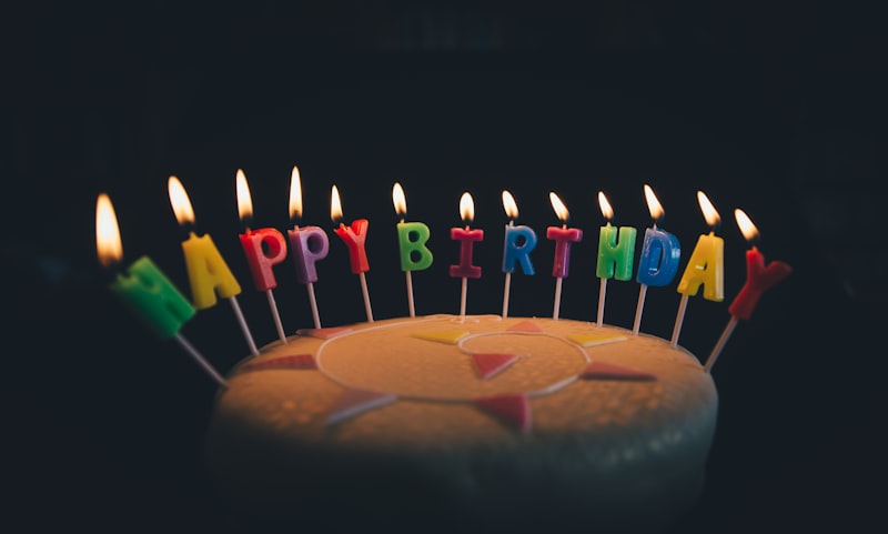 Birthday celebration themes and candle cake